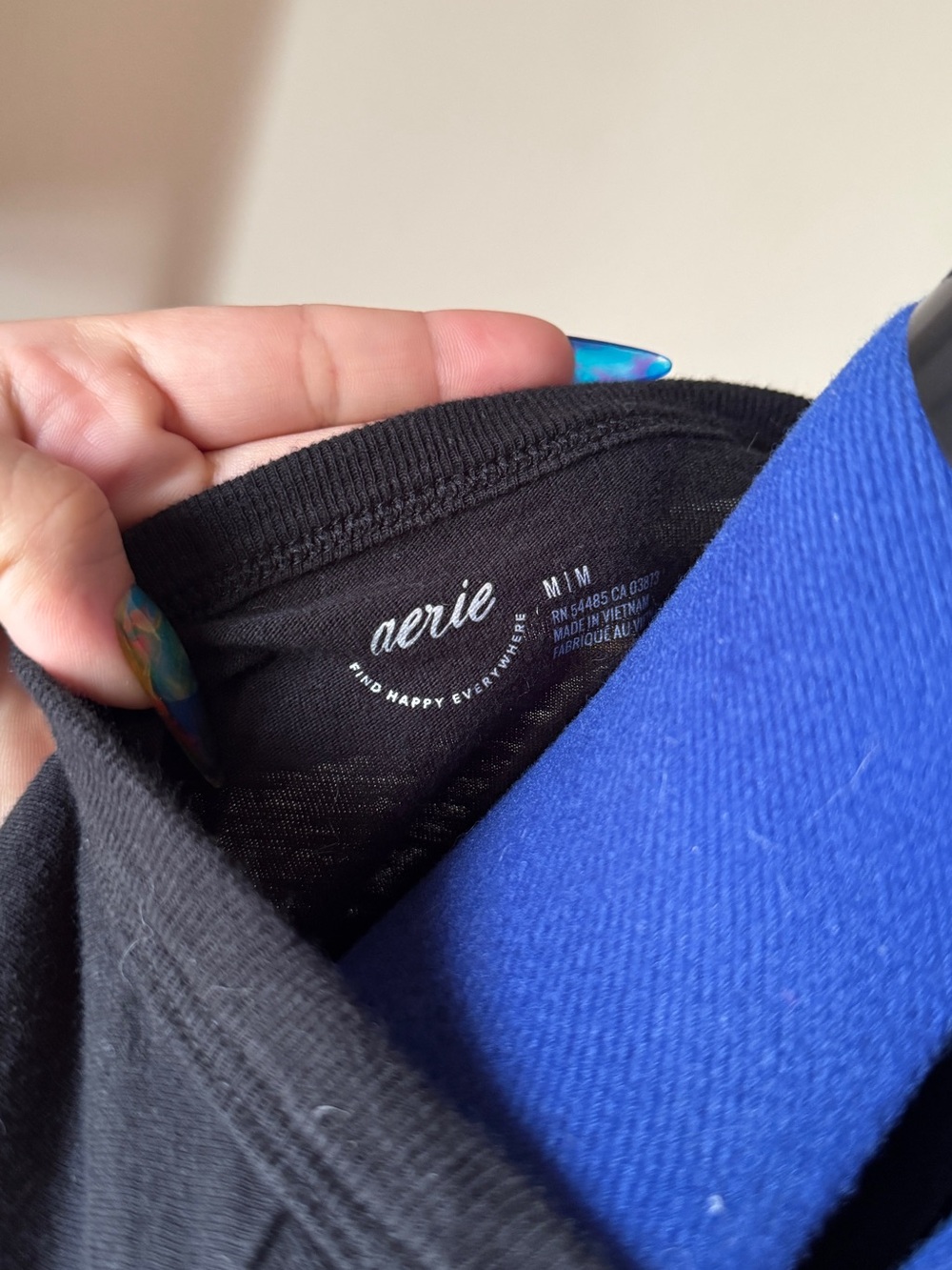 Aerie Cropped Wrap Back Black Crop Tee - Picture 5 of 5